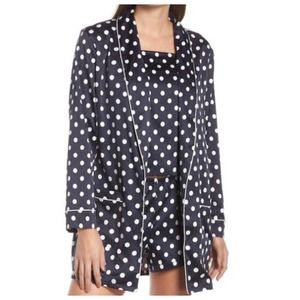 Polka dot silky pajamas from something navy size large